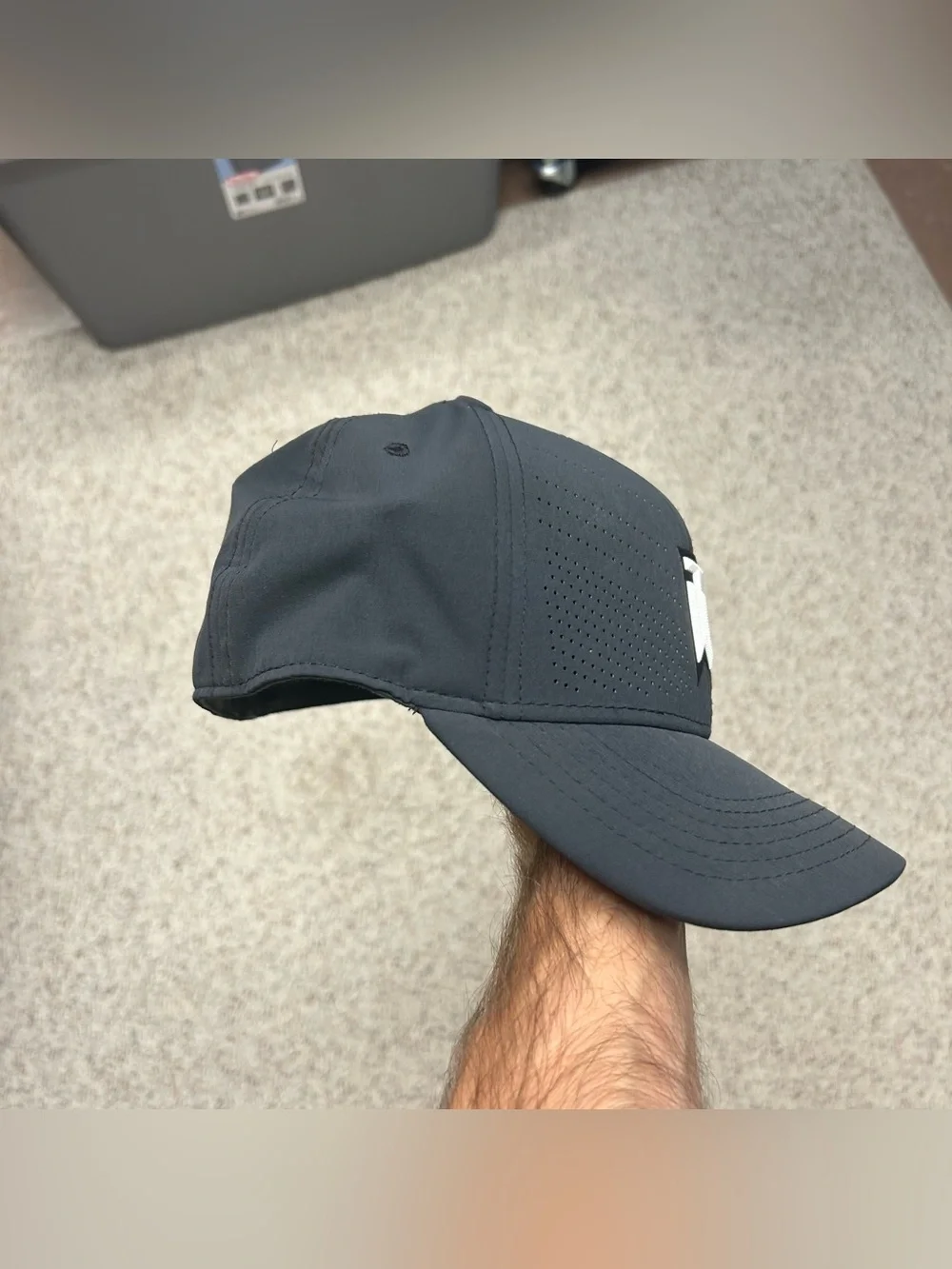 Tiger Woods Nike Heritage 86 Flex Fitted Black Mesh Breathable Golf Cap Hat L/XL